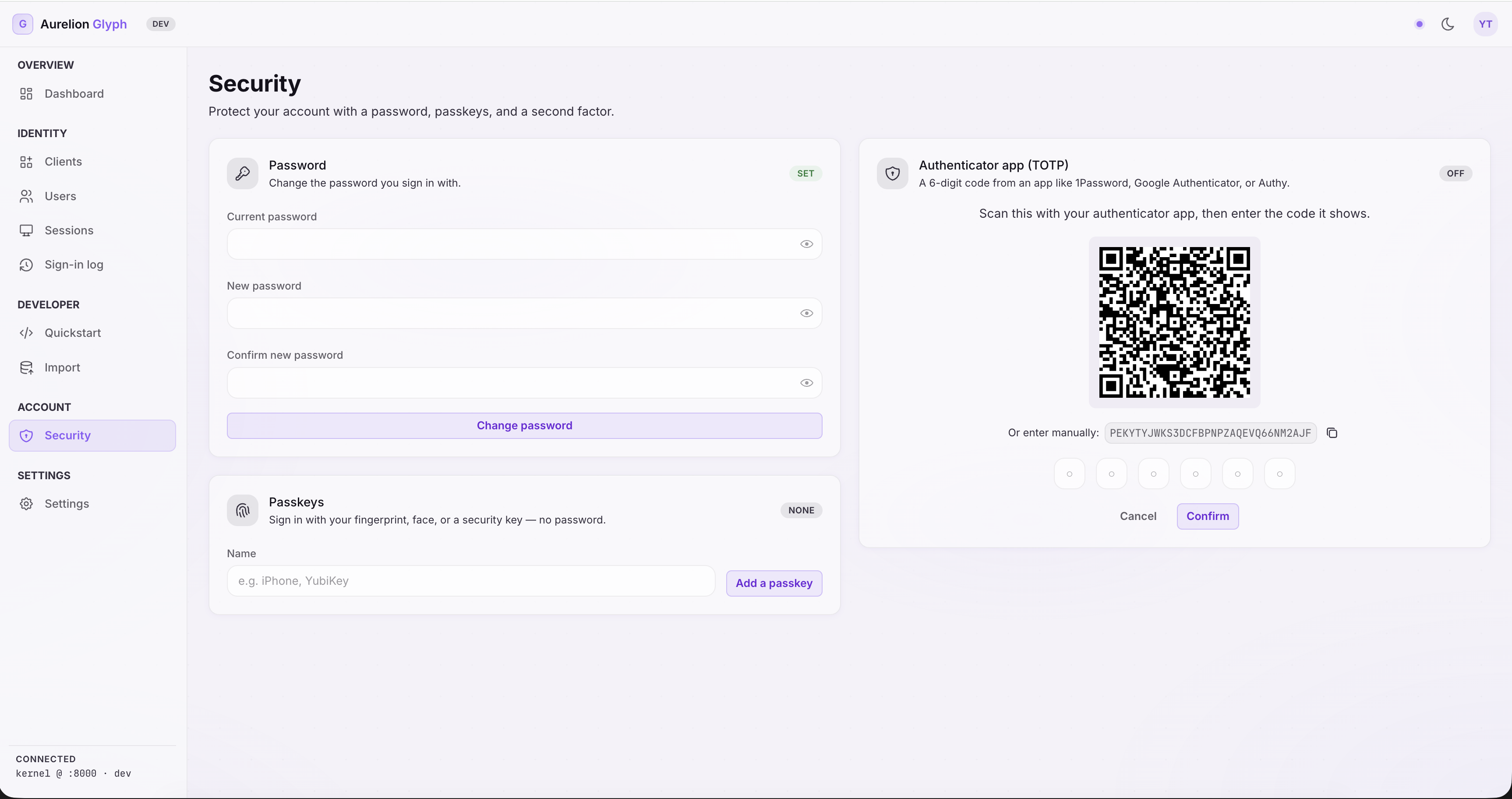 Aurelion Glyph interface screenshot